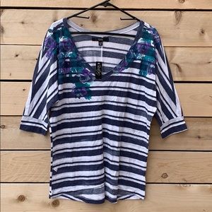 City Streets Floral V Neck